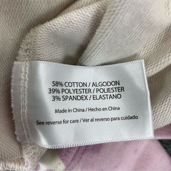 Wildfox Purple & White Tie Dye Star Long Sleeve Cropped Crewneck Sweatshirt M - Picture 8 of 9